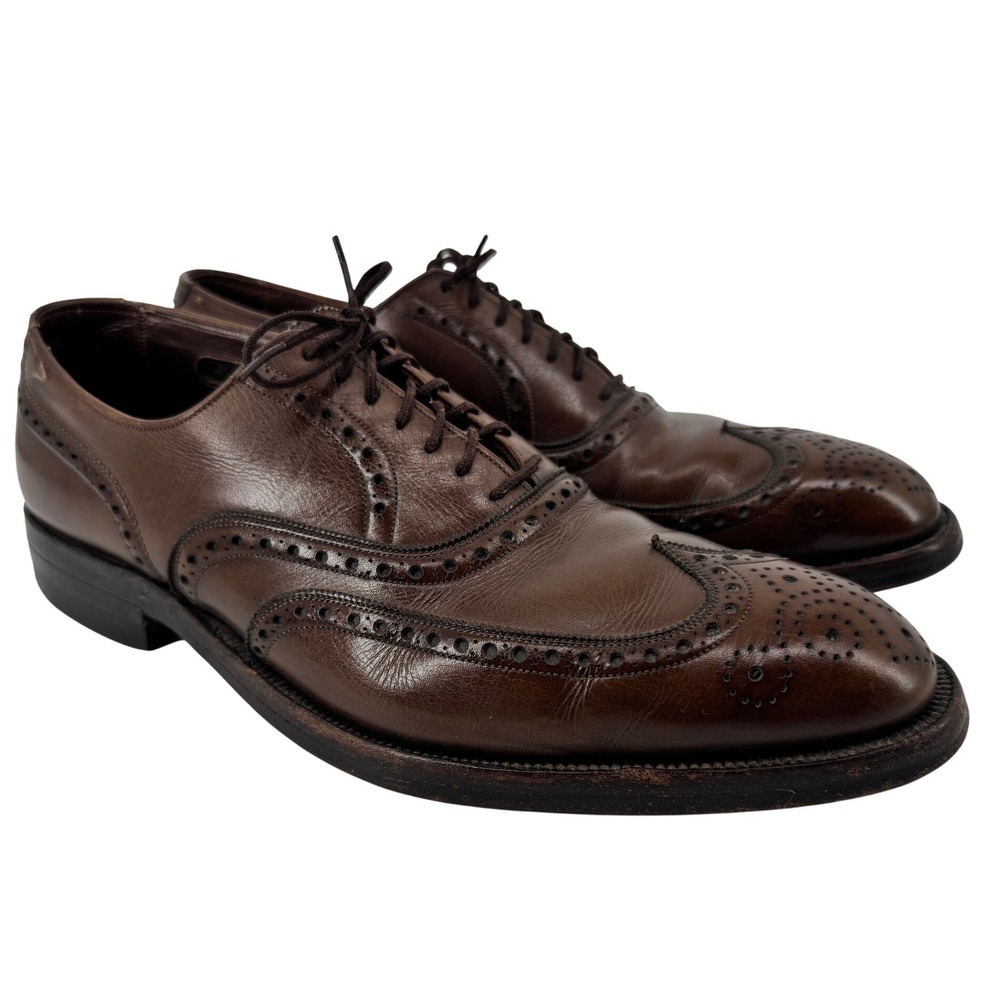 Allen Edmonds Boulevard 6375 Brown Leather Wingtip Oxford Shoes Mens 10.5 C USA
